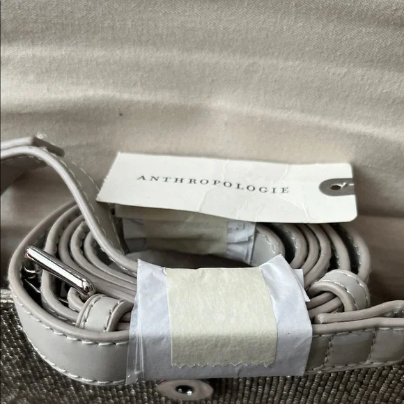 Anthropologie Gunmetal Beaded Fringe Top-Handle Bag - Picture 3 of 5